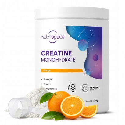 Kreatyna Monohydrat 500 g Pomarańcza Siła Mięśnie Moc nutrispace