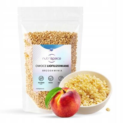 Brzoskwinia Liofilizowana Grys 0-6mm 100% Naturalne nutrispace 100g