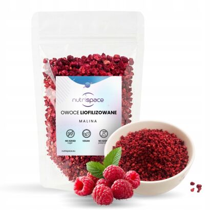 Malina Liofilizowana Grys 100% Naturalna nutrispace 200 g